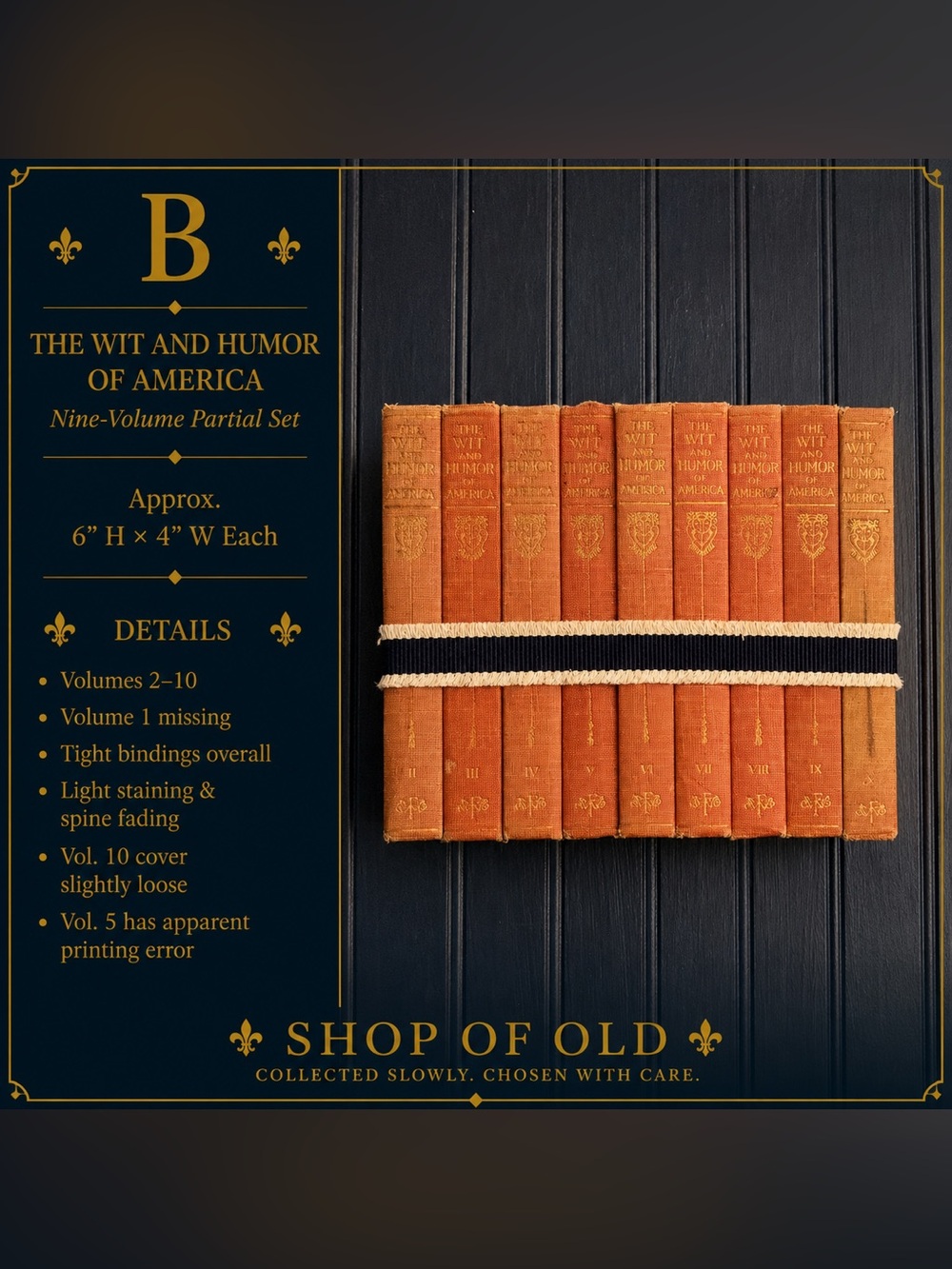 Antique 1911 The Wit and Humor of America Book Set — Volumes 2–10